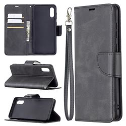 Classic Sheepskin PU Leather Phone Wallet Case for Samsung Galaxy A02 - Black