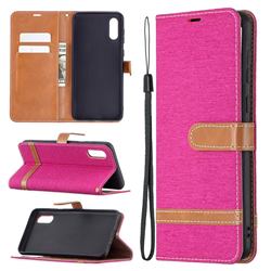 Jeans Cowboy Denim Leather Wallet Case for Samsung Galaxy A02 - Rose