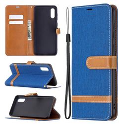 Jeans Cowboy Denim Leather Wallet Case for Samsung Galaxy A02 - Sapphire