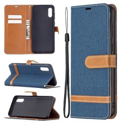 Jeans Cowboy Denim Leather Wallet Case for Samsung Galaxy A02 - Dark Blue