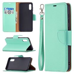 Classic Luxury Litchi Leather Phone Wallet Case for Samsung Galaxy A02 - Green