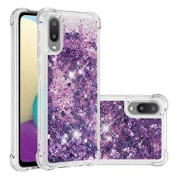 Dynamic Liquid Glitter Sand Quicksand Star TPU Case for Samsung Galaxy A02 - Purple