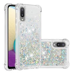 Dynamic Liquid Glitter Sand Quicksand Star TPU Case for Samsung Galaxy A02 - Silver