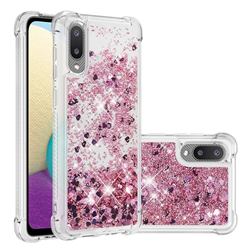Dynamic Liquid Glitter Sand Quicksand Star TPU Case for Samsung Galaxy A02 - Diamond Rose