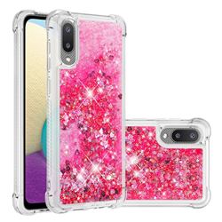 Dynamic Liquid Glitter Sand Quicksand TPU Case for Samsung Galaxy A02 - Pink Love Heart