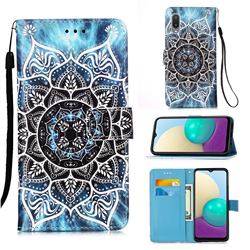 Underwater Mandala Matte Leather Wallet Phone Case for Samsung Galaxy A02
