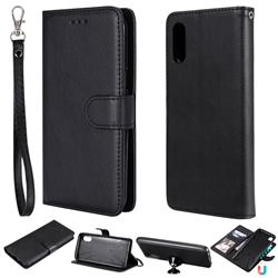 Retro Greek Detachable Magnetic PU Leather Wallet Phone Case for Samsung Galaxy A02 - Black