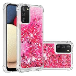 Dynamic Liquid Glitter Sand Quicksand TPU Case for Samsung Galaxy A02s - Pink Love Heart
