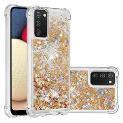 Dynamic Liquid Glitter Sand Quicksand TPU Case for Samsung Galaxy A02s - Rose Gold Love Heart