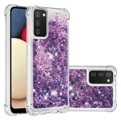 Dynamic Liquid Glitter Sand Quicksand Star TPU Case for Samsung Galaxy A02s - Purple