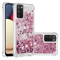 Dynamic Liquid Glitter Sand Quicksand Star TPU Case for Samsung Galaxy A02s - Diamond Rose