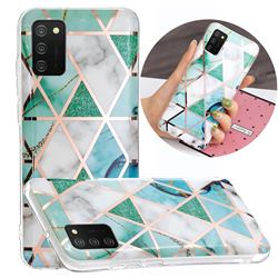 Green White Galvanized Rose Gold Marble Phone Back Cover for Samsung Galaxy A02s