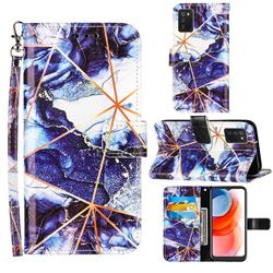 Starry Blue Stitching Color Marble Leather Wallet Case for Samsung Galaxy A02s