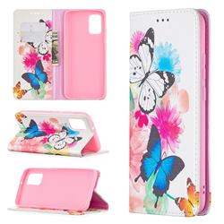 Flying Butterflies Slim Magnetic Attraction Wallet Flip Cover for Samsung Galaxy A02s