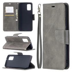 Classic Sheepskin PU Leather Phone Wallet Case for Samsung Galaxy A02s - Gray