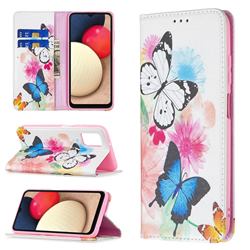 Flying Butterflies Slim Magnetic Attraction Wallet Flip Cover for Samsung Galaxy A03s