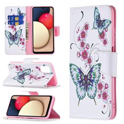 Peach Butterflies Leather Wallet Case for Samsung Galaxy A03s