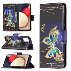 Golden Shining Butterfly Leather Wallet Case for Samsung Galaxy A03s