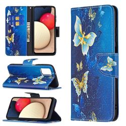 Golden Butterflies Leather Wallet Case for Samsung Galaxy A03s