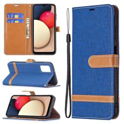 Jeans Cowboy Denim Leather Wallet Case for Samsung Galaxy A03s - Sapphire