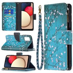 Blue Plum Binfen Color BF03 Retro Zipper Leather Wallet Phone Case for Samsung Galaxy A03s