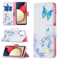 Butterflies Flowers Leather Wallet Case for Samsung Galaxy A03s