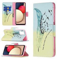 Feather Bird Leather Wallet Case for Samsung Galaxy A03s