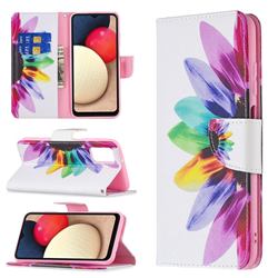 Seven-color Flowers Leather Wallet Case for Samsung Galaxy A03s