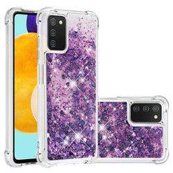 Dynamic Liquid Glitter Sand Quicksand Star TPU Case for Samsung Galaxy A03s - Purple