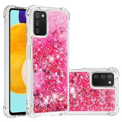 Dynamic Liquid Glitter Sand Quicksand TPU Case for Samsung Galaxy A03s - Pink Love Heart