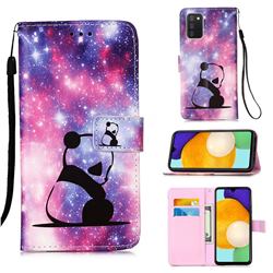 Panda Baby Matte Leather Wallet Phone Case for Samsung Galaxy A03s