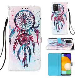 ColorDrops Wind Chimes 3D Painted Leather Wallet Case for Samsung Galaxy A03s