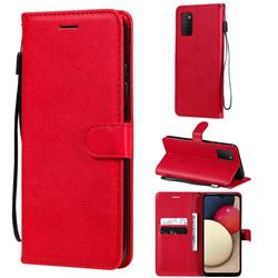 Retro Greek Classic Smooth PU Leather Wallet Phone Case for Samsung Galaxy A03s - Red