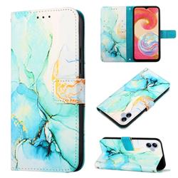 Green Illusion Marble Leather Wallet Protective Case for Samsung Galaxy A04e