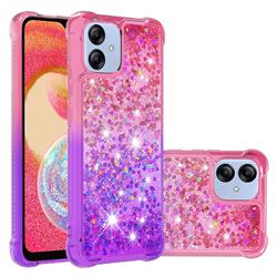 Rainbow Gradient Liquid Glitter Quicksand Sequins Phone Case for Samsung Galaxy A04e - Pink Purple