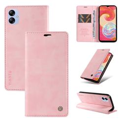 YIKATU Litchi Card Magnetic Automatic Suction Leather Flip Cover for Samsung Galaxy A04e - Pink