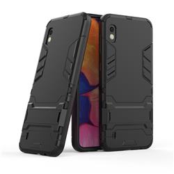 Armor Premium Tactical Grip Kickstand Shockproof Dual Layer Rugged Hard Cover for Samsung Galaxy A10 - Black