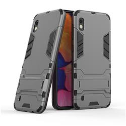 Armor Premium Tactical Grip Kickstand Shockproof Dual Layer Rugged Hard Cover for Samsung Galaxy A10 - Gray