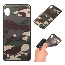Camouflage Soft TPU Back Cover for Samsung Galaxy A10 - Gold Green
