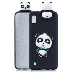 Blue Bow Panda Soft 3D Climbing Doll Soft Case for Samsung Galaxy A10