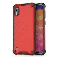 Honeycomb TPU + PC Hybrid Armor Shockproof Case Cover for Samsung Galaxy A10 - Red