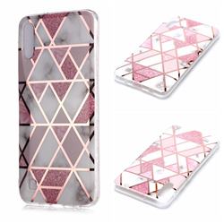 Pink Rhombus Galvanized Rose Gold Marble Phone Back Cover for Samsung Galaxy A10