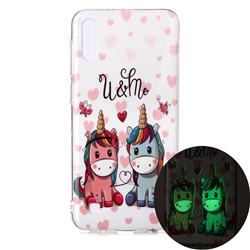 Couple Unicorn Noctilucent Soft TPU Back Cover for Samsung Galaxy A10