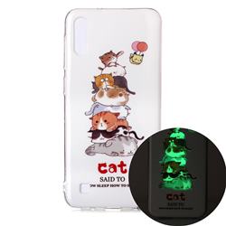 Cute Cat Noctilucent Soft TPU Back Cover for Samsung Galaxy A10