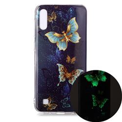 Golden Butterflies Noctilucent Soft TPU Back Cover for Samsung Galaxy A10