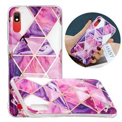 Purple Dream Triangle Painted Marble Electroplating Protective Case for Samsung Galaxy A10
