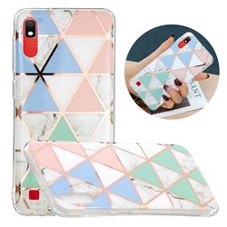 Fresh Triangle Painted Marble Electroplating Protective Case for Samsung Galaxy A10