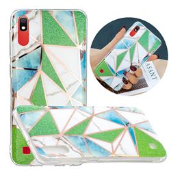 Green Triangle Painted Marble Electroplating Protective Case for Samsung Galaxy A10