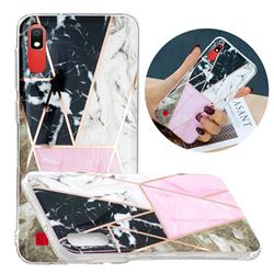 Pink and Black Painted Marble Electroplating Protective Case for Samsung Galaxy A10