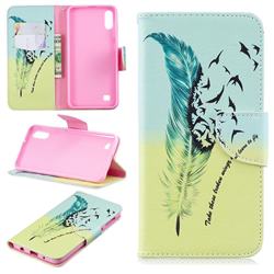 Feather Bird Leather Wallet Case for Samsung Galaxy A10
